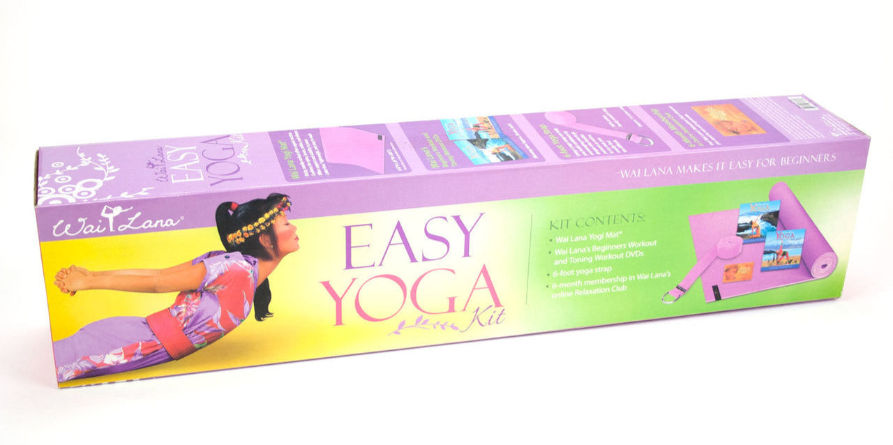 Box of Easy Yoga Kit with illustrations on a white background