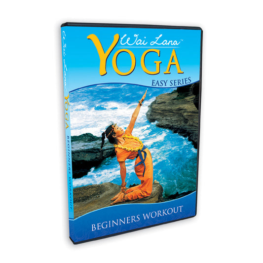yoga exercise
Yoga DVD cover with a person in a yoga pose by a body of water, featuring the brand 'Wai Lana Yoga'.