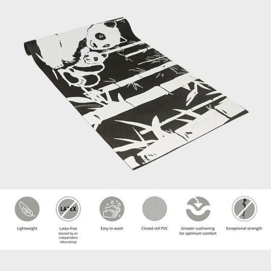 yoga Mat print panda dominantly black color
